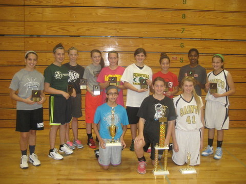 youth basketball campers having fun this summer